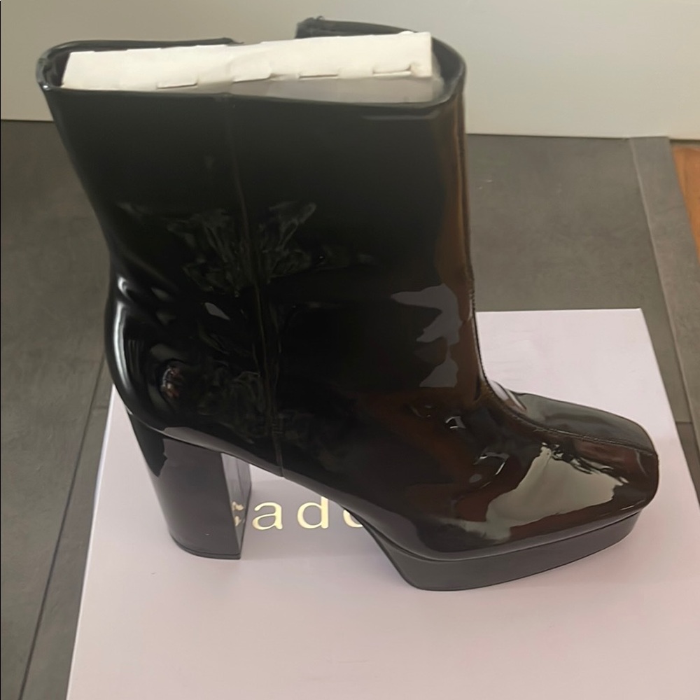 Black Patent Leather Women's Boots by madden girl